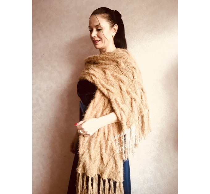 Black Knit Bridesmaid shawl Beige Wedding wrap Bridal Bolero gift for her Ivory Winter Shrug White cover up Gray Fuzzy Capelet Royal Blue