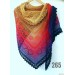  Crochet Lace Shawl Wraps Pink Shawl Boho Triangle Scarf for Women Rainbow Floral Hand Knit Shawl Large  Shawl / Wraps  7