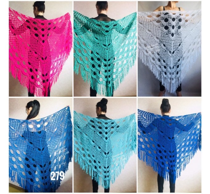  Crochet Shawl Bridal Shawl, Lace Shawl Gift for Women Mom Birthday gift Grandma,Bridesmaid Shawl Pin, Wedding Cape Wrap Prayer Shawl  Shawl / Wraps  4