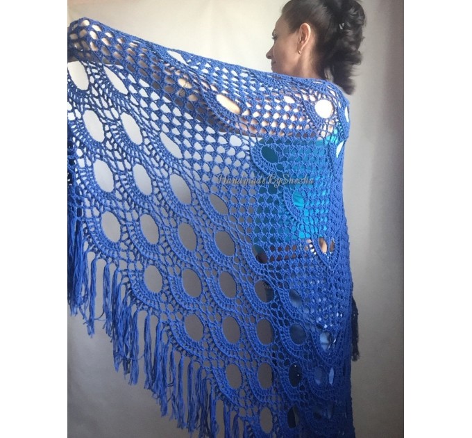  Crochet Shawl Bridal Shawl, Lace Shawl Gift for Women Mom Birthday gift Grandma,Bridesmaid Shawl Pin, Wedding Cape Wrap Prayer Shawl  Shawl / Wraps  8