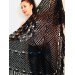 Black Shawl Crochet Mohair Wraps Triangle Fringe Big Size Shawl Hand knit Lace Mohair shawl Gifts for wife Bridal Triangle Bohemian shawl
