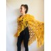  Mustard Crochet Shawl Wraps Triangle Fringe 50 COLORS Granny Shawl Long Handknit Woman Bohemian Festi Hand Knit Large Mohair Oversize Cape  Shawl / Wraps  5