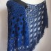  Navy Blue White COTTON Crochet SHAWL Granny Square Bridesmaid Wraps Custom Color Fringe Summer Lace Shawl Hand Knit Triangle Flower Black  Shawl / Wraps  7