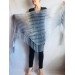  Hand Knit Shawl Triangle Wrap Fringe Alpaca White Big size Scarf Gradient Shawl Mohair Gray Handknit Woman Bohemian Shawl Black Granny  Shawl / Wraps  6