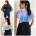  Bolero Shrug Black Lace Hand Knit Summer Plus Size Jacket Blue Mohair Bridal Bolero with Sleeves Knit Cardigan Bridesmaid Short Sleeve Shrug  Bolero / Shrug  3