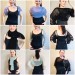  Bolero Shrug Black Lace Hand Knit Summer Plus Size Jacket Blue Mohair Bridal Bolero with Sleeves Knit Cardigan Bridesmaid Short Sleeve Shrug  Bolero / Shrug  4