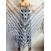  Crochet Poncho Women Fringe Mohair Big Size Maxi Triangle Shawl Gradient Blue Alpaca Long Hand knit Bohemian Festi Hand Knit Shawl  Shawl / Wraps  8