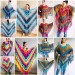  Crochet Shawl Poncho Women Plus Size Festival Pride Vegan Clothing Fringe, Rainbow Hippie Hand Knit Gypsy Shawl Multicolor Large3XL 2XL BLUE  Shawl / Wraps  