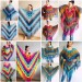  Crochet Shawl Poncho Women Plus Size Festival Pride Vegan Clothing Fringe, Rainbow Hippie Hand Knit Gypsy Shawl Multicolor Large3XL 2XL BLUE  Shawl / Wraps  1