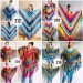  Crochet Shawl Poncho Women Plus Size Festival Pride Vegan Clothing Fringe, Rainbow Hippie Hand Knit Gypsy Shawl Multicolor Large3XL 2XL BLUE  Shawl / Wraps  6
