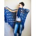  Crochet shawl wraps, Burgundy boho shawl lace fringe triangle, White Prayer, Blue bridesmaid shawl outlander, Bridal vegan gift pin brooch  Shawl / Wraps  8