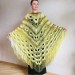  Crochet Shawl Outlander Festival Lace Pashmina Knitted Triangle Scarf Evening Bridal Wraps Olive Green Cape Wool Paisley Women Poncho Fringe  Shawl / Wraps  3