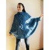 Knit Poncho Sweater Women Plus Size Chunky Wool Crochet Poncho Alpaca Loose Cable Knit Sweater Oversized Cape Coat Black Red White Winter