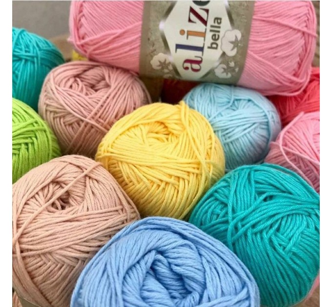  Bella Alize Yarn 100 Cotton yarn Crochet Soft baby yarn, Summer knitting yarn Organic hypoallergenic cotton Amigurumi natural eco vegan yarn  Yarn  