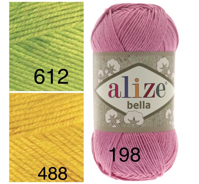  Bella Alize Yarn 100 Cotton yarn Crochet Soft baby yarn, Summer knitting yarn Organic hypoallergenic cotton Amigurumi natural eco vegan yarn  Yarn  5