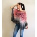  Crochet Poncho Women Cotton Boho Shawl Big Size Vintage Rainbow Knit Cape Hippie Gift for Her Bohemian Vibrant Colors Boat Neck  Poncho  2