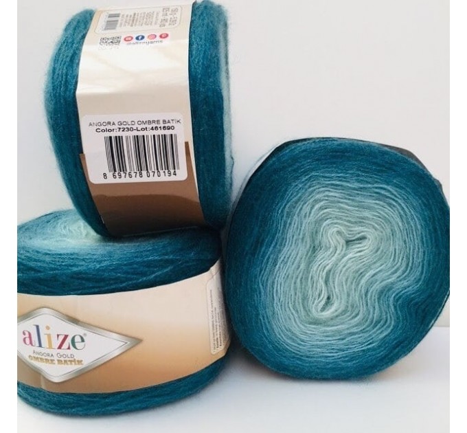  ANGORA GOLD OMBRE Batik Alize Yarn  150g - 825m Gradient Crochet Shawl Wraps soft Yarn mandala Knitting Wool Sweater Scarf, Hat Poncho  Yarn  7