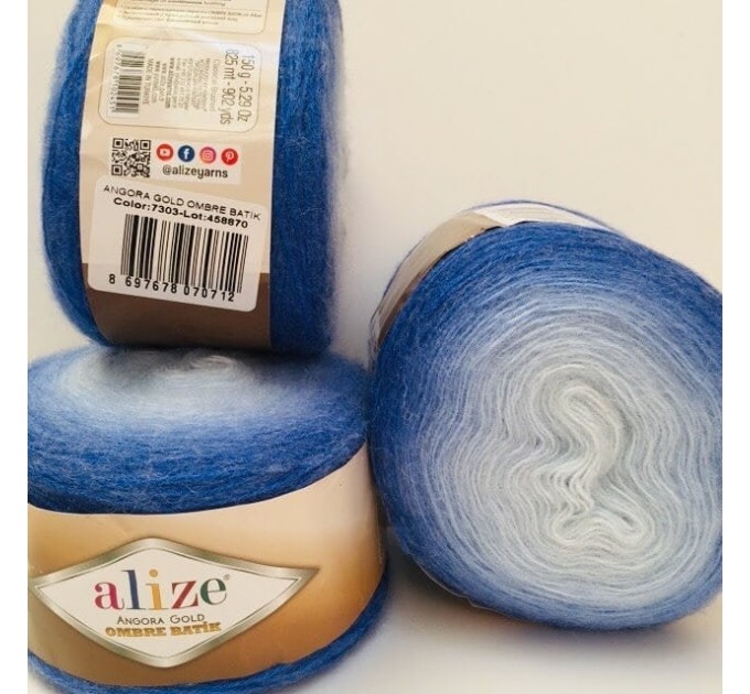  ANGORA GOLD OMBRE Batik Alize Yarn  150g - 825m Gradient Crochet Shawl Wraps soft Yarn mandala Knitting Wool Sweater Scarf, Hat Poncho  Yarn  9