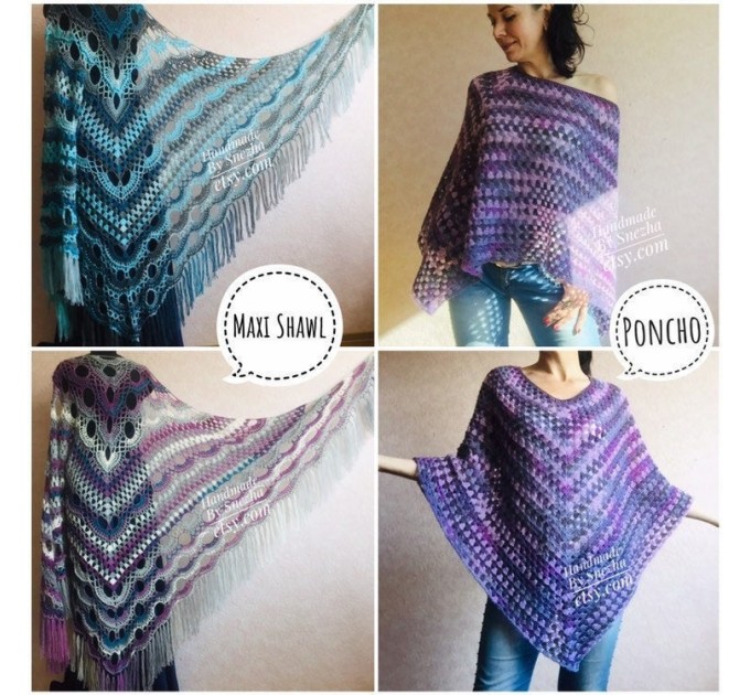 Outlander Crochet Shawl Poncho Cape Fringe Hand Knit Triangle Scarf Women Lace Evening Wraps Men Plus Size festival Clothing
