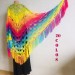  Crochet shawl wraps, Rainbow triangle granny shawl, Handknit multicolor festival pashmina, Lace wool evening shawl fringe mohair  Shawl / Wraps  8