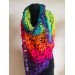  Crochet shawl wraps, Rainbow triangle granny shawl, Handknit multicolor festival pashmina, Lace wool evening shawl fringe mohair  Shawl / Wraps  6