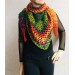  Crochet shawl triangle knit scarf women Burnt Orange Granny square mohair scarf Chunky birthday gift daughter Gift-For-Her Rainbow   Mohair / Alpaca  