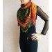  Crochet shawl triangle knit scarf women Burnt Orange Granny square mohair scarf Chunky birthday gift daughter Gift-For-Her Rainbow   Mohair / Alpaca  7
