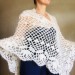  Ivory lace outlander crochet Shawl Wraps Fringe, Hand Knit faux fur festival pashmina Mother of groom gift Bridesmaid wedding triangle shawl  Shawl / Wraps  8