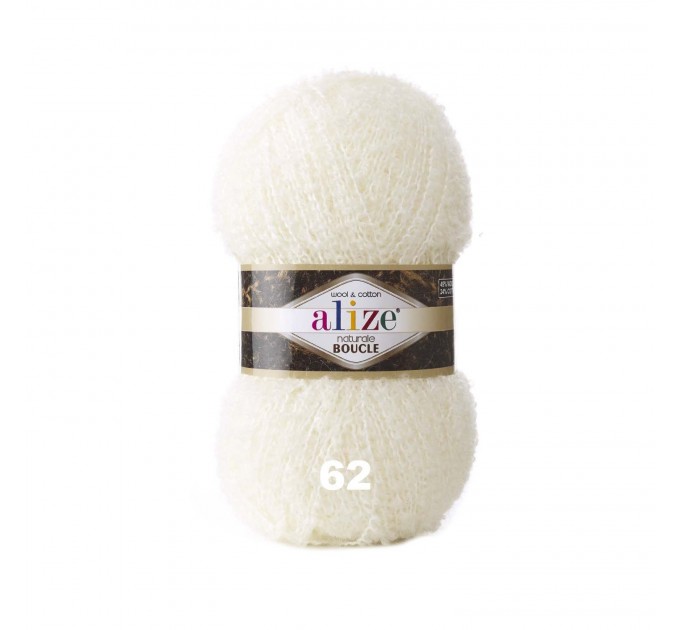  NATURALE BOUCLE Alize Yarn wool knitting yarn, cotton crochet yarn, soft baby blanket, clotting scarf hat yarn  Yarn  3