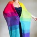  Rainbow Mohair scarf women, Knitted long striped winter scarf men, Lace Gradient shawl wraps mohair, Floral light oversized scarf   Mohair / Alpaca  