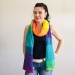  Rainbow Mohair scarf women, Knitted long striped winter scarf men, Lace Gradient shawl wraps mohair, Floral light oversized scarf   Mohair / Alpaca  2