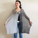  Gray Knitted long striped winter scarf women, scarf Men, Mohair Lace Gradient shawl wraps mohair, Floral light oversized scarf Blue, Beige   Mohair / Alpaca  2