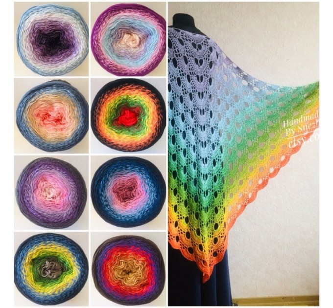  Crochet Shawl Wraps PONCHO for Women Granny Square Cotton Wedding Gift Lace Triangle Scarf Rainbow  Shawl / Wraps  3