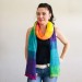  Rainbow long striped scarf women, Lace Gradient shawl wraps mohair, Knitted winter scarf men, Floral light oversized scarf   Mohair / Alpaca  
