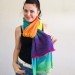  Rainbow long striped scarf women, Lace Gradient shawl wraps mohair, Knitted winter scarf men, Floral light oversized scarf   Mohair / Alpaca  3