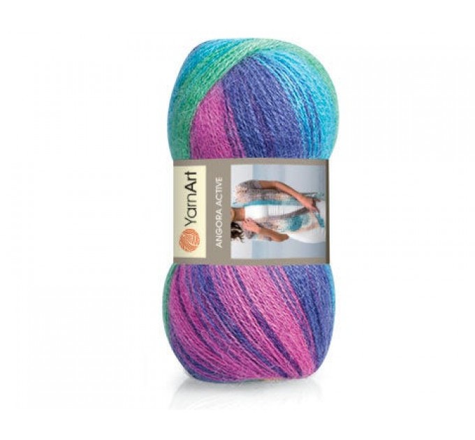  YARNART ANGORA ACTIVE Yarn Mohair Multicolor Yarn Rainbow Melange Yarn Wool Gradient Yarn Knitting Sweater Hat Scarf Shawl Crochet Poncho  Yarn  