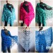  Crochet shawls wraps hand knit triangle scarf woman handmade knitted shawl openwork lace wedding shawl brooch gift, Black Gray Red White  Shawl / Wraps  3