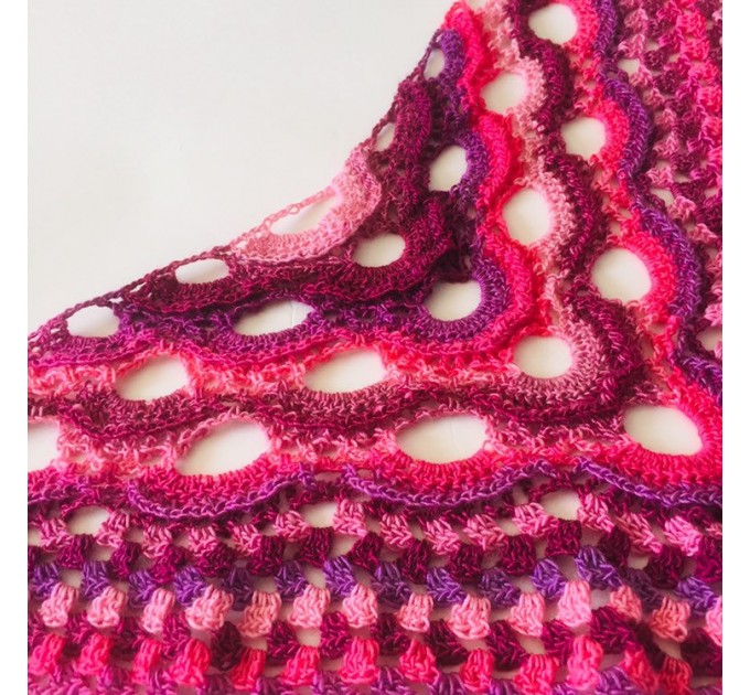  Crochet Shawl Wraps Outlander knitted festival woman Triangle Scarf Fringe Pink Multicolor Lace Evening Shawl Green Blue Red Violet Orange  Shawl / Wraps  