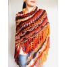 Crochet Shawl Wraps Outlander knitted festival woman Burnt Orange Triangle Scarf Fringe Multicolor Lace Evening Shawl Green Blue Red