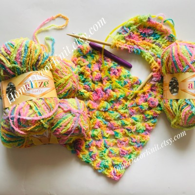 ALIZE SOFTY Yarn Gradient Yarn Multicolor Yarn For Kids Rainbow Yarn Plush Yarn Baby Yarn Soft Yarn Color Mix Knitting Yarn