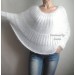  White MOHAIR SWEATER Poncho Woman Crochet Poncho Loose Fuzzy Hand Knit Sweater Fuzzy Pullover Oversize Cable Poncho Sweater White Red-Black  Sweater  