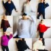  White MOHAIR SWEATER Poncho Woman Crochet Poncho Loose Fuzzy Hand Knit Sweater Fuzzy Pullover Oversize Cable Poncho Sweater White Red-Black  Sweater  3
