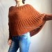  White MOHAIR SWEATER Poncho Woman Crochet Poncho Loose Fuzzy Hand Knit Sweater Fuzzy Pullover Oversize Cable Poncho Sweater White Red-Black  Sweater  6