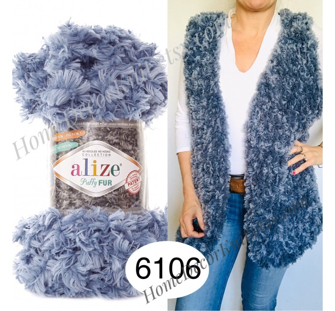 ALIZE PUFFY FUR Yarn, Big Loop For Hand Knitting Super Chunky Yarn