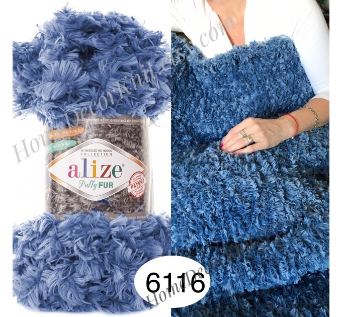  ALIZE PUFFY FUR Yarn, Big Loop For Hand Knitting Super Chunky Yarn Baby Rainbow Blanket No Hook No Neddled  Silky Sheen Smooth Yarn  Yarn  3