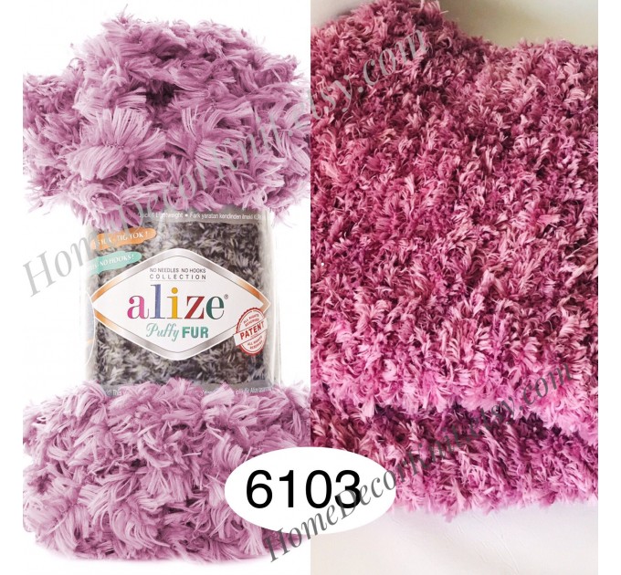  ALIZE PUFFY FUR Yarn, Big Loop For Hand Knitting Super Chunky Yarn Baby Rainbow Blanket No Hook No Neddled  Silky Sheen Smooth Yarn  Yarn  2