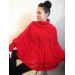  Hand knit poncho Women Crochet poncho XL sweater Knit Gray XXL poncho Black wool poncho Knit cable poncho Ivory knit poncho X Beige wrap Red  Poncho  6