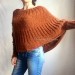  MOHAIR SWEATER Knit Poncho Woman Crochet Poncho Loose Fuzzy Hand Knit Sweater Faux Fur Pullover Oversize Cable Sweater White Red Black Gray  Sweater  5