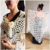 Ivory Wedding shawl, Bridesmaid shawl, Bridal Shawl Wedding Cape Crochet Lace Shawl Wrap Triangle fringe Hand Knit Wool Mother of groom gift