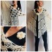  Ivory Wedding shawl, Bridesmaid shawl, Bridal Shawl Wedding Cape Crochet Lace Shawl Wrap Triangle fringe Hand Knit Wool Mother of groom gift  Shawl / Wraps  7